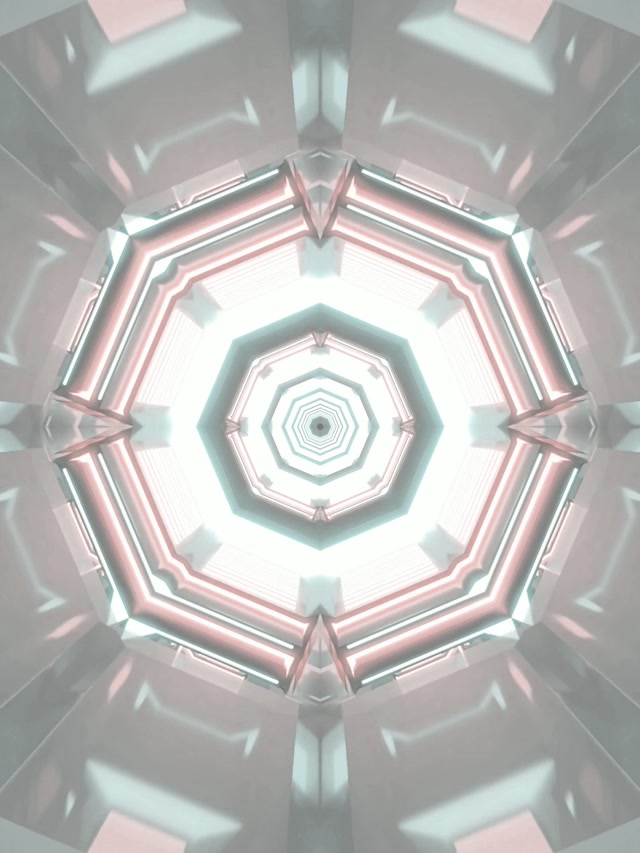 Neontunneli Oktaali Pyörre VJLoops 3:4 iPad Portrait 60fps Näytönsäästäjä