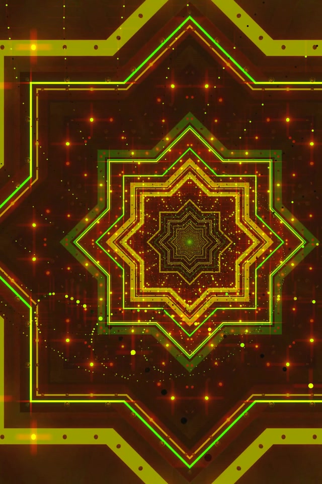 Neon Tunnel Tähti Pyörre 60fps Näytönsäästäjä 2:3 Valokuva Pysty VJ Loop