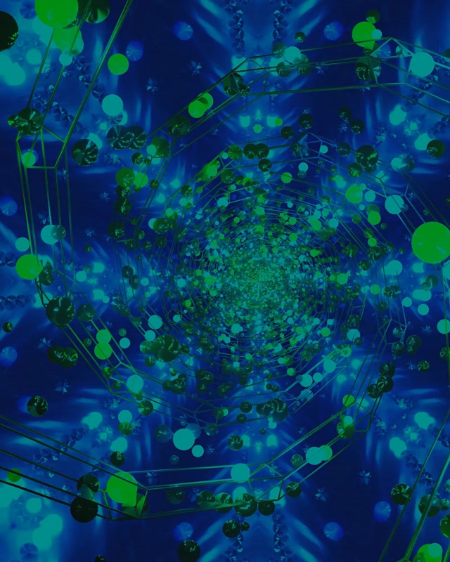 Neon Tunneli Vihreä Fraktaali Pyörre VJLoops 60fps 4:5 Instagram Näytönsäästäjä