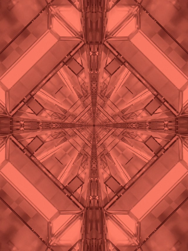 Coral Red Kaleidoscope Neon Tunnel VJ Loop 3:4 iPad Portrait 60fps -näytönsäästäjä