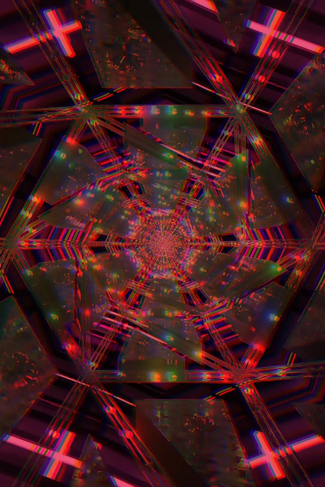 Neon Tunnel Red Kaleidoscope Star Vortex Vj Loop 2:3 Photo Portrait 60fps Screensaver