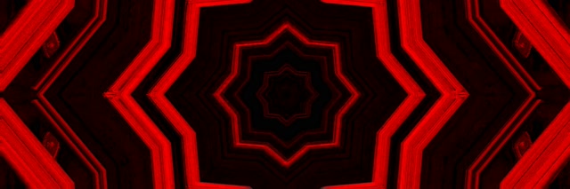 Punainen Tähti Neon Tunneli 3:1 Triple Wide 60fps Näytönsäästäjä VJ Loop