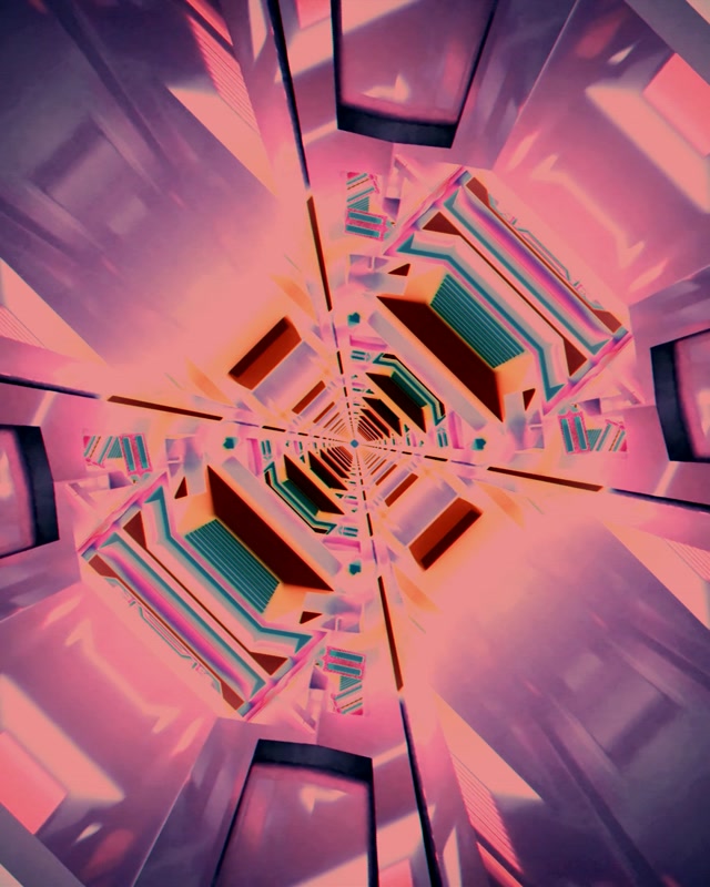 Neon Tunnel Vaaleanpunainen Spiraali Pyörre VJ Loop 4:5 Instagram 60fps Näytönsäästäjä