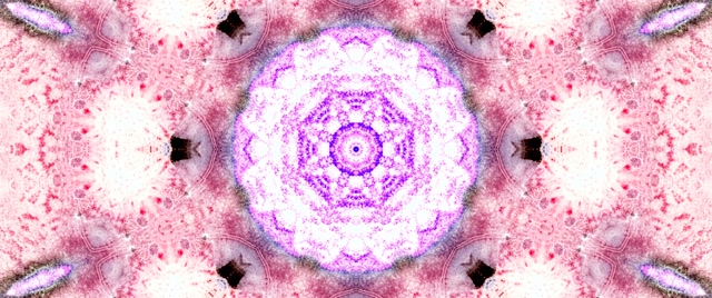 Vaaleanpunainen Neon Tunneli Mandala Näytönsäästäjä 60fps 2.39:1 Cinemascope VJ Loop