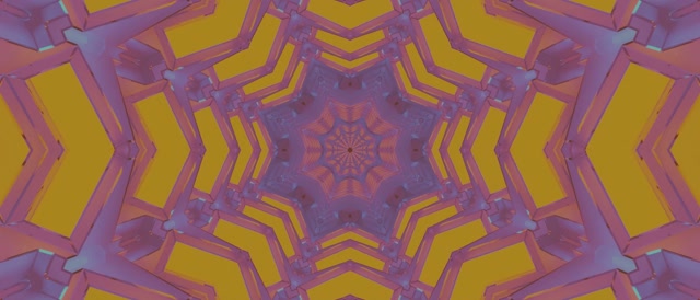 Kaleidoskooppi Neon-tunneli Näytönsäästäjä 21:9 Ultrawide 60fps VJ Loop