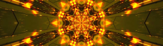 Neon Tunneli Kultainen Tähti Kaleidoskooppi VJ Loop 32:9 Super Ultrawide 60fps Näytönsäästäjä