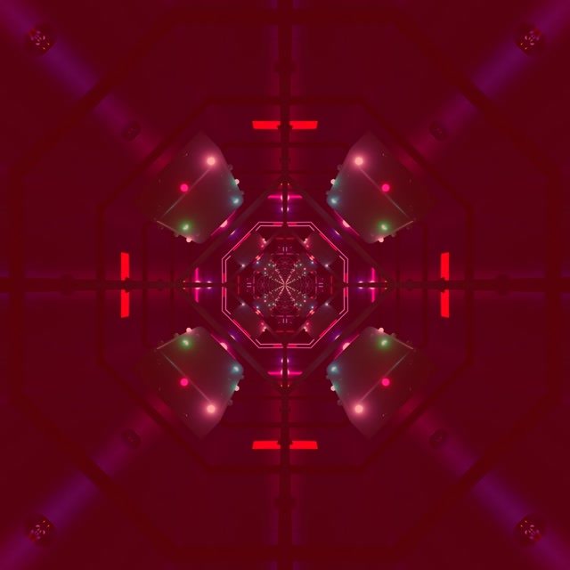 Neontunneli Oktaali Pyörre VJLoops 1:1 Square 60fps Näytönsäästäjä