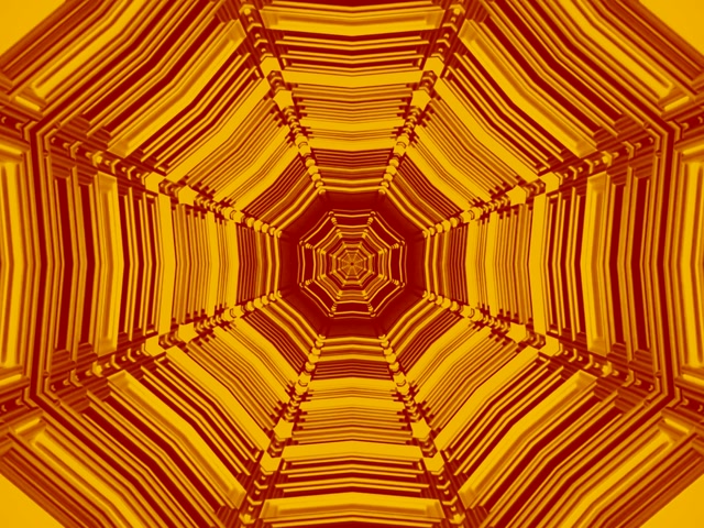 Vj loop neonin tunneli kahdeksankulmio pyörre ambra kulta 4:3 classic 60fps Screensaver