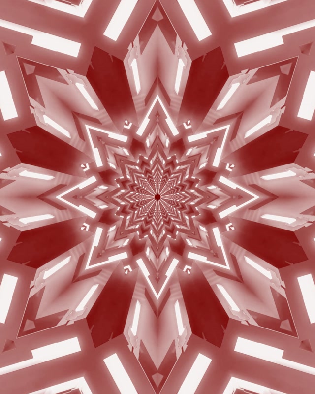 VJ Loop Neon Tunnel Red Star Kaleidoscope 4:5 Instagram 60fps Näytönsäästäjä