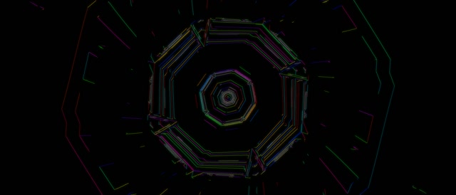 Hypnotic Octagon Neon Tunnel 21:9 Ultrawide 60fps VJ Loop Screensaver