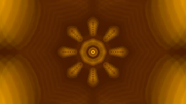 Golden Neon Tunnel with Radiant Wheel Pattern - 60fps Animated Neon Loop