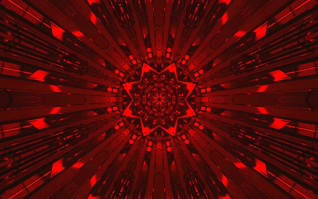 Punainen Neon Tunnel Kaleidoskooppi Näytönsäästäjä 60fps 16:10 MacBook VJ Loop