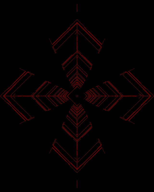 Red Neon Tunnel Arrow Cross VJ Loop 4:5 Instagram 60fps Näytönsäästäjä