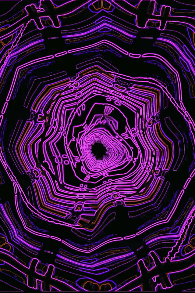 Neon Tunnel Violetti Sininen Kierre 60fps Näytönsäästäjä PC 2:3 Valokuva Pysty VJ Loop