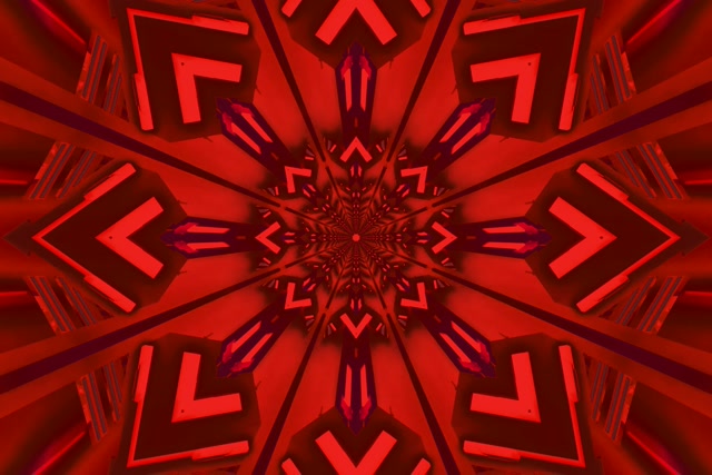 Punainen Fraktaali Kaleidoskooppi Neon Tunneli VJ Loop 3:2 Surface 60fps Näytönsäästäjä
