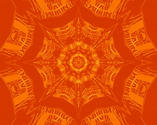 Neon Tunneli Oranssi Kaleidoskooppi Tähti Vj Loop 5:4 teollinen 60fps Näytönsäästäjä