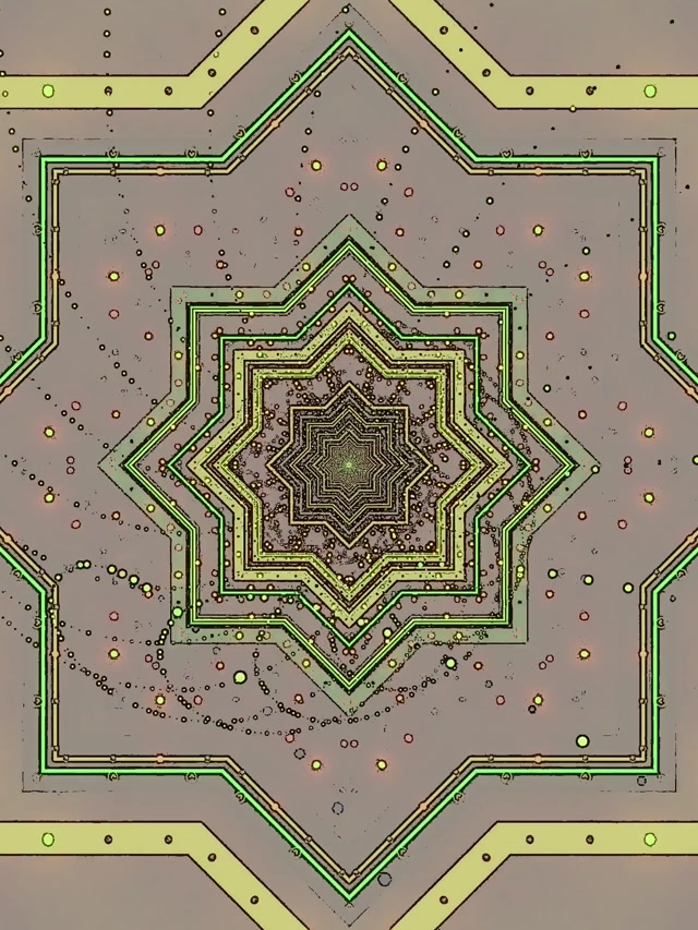 Neon-tunneli Tähti Näytönsäästäjä 3:4 iPad Portrait 60fps VJ Silmukka Vihreä Geometrinen