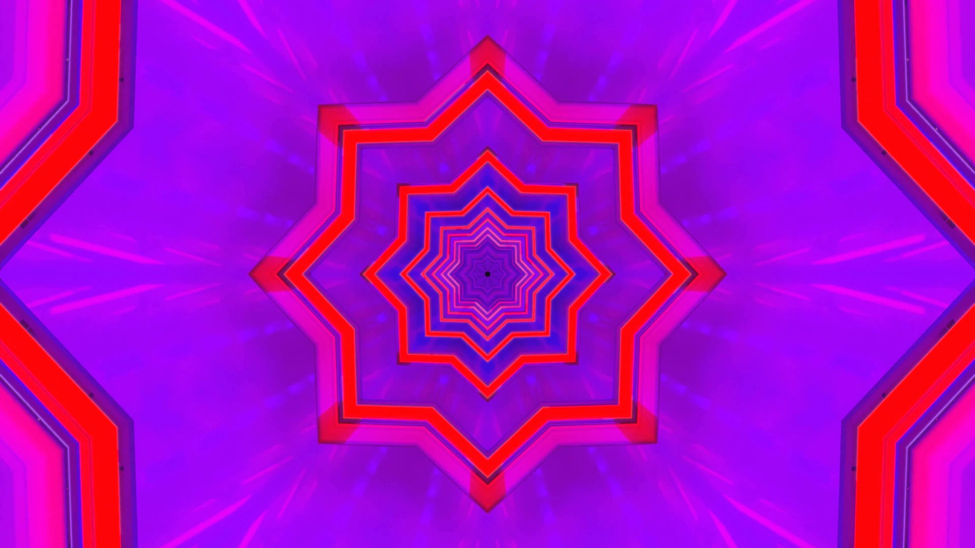 Tunnel Néon Étoile Violet Rouge économiseur d'écran 4K UHD 60fps VJ Loop