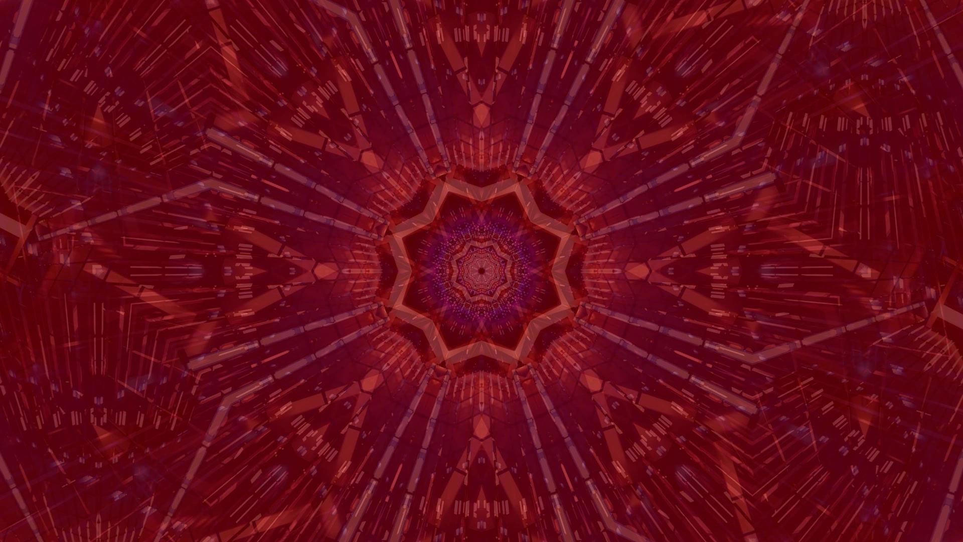 Tunnel Néon Rouge Économiseur d'écran 4K UHD 60fps VJLoops PC Portable