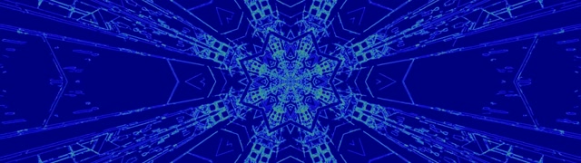 Tunnel Néon Bleu Kaléidoscope 32:9 Super Ultra-large 60fps Économiseur d'écran VJ Loop