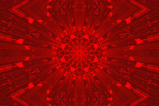 Tunnel Néon Étoile Fractale Rouge VJ Loop 3:2 Surface 60fps Économiseur d'Écran