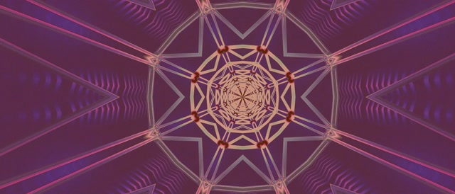Neon Tunnel Star Kaleidoscope 21:9 Ultrawide 60fps Screensaver Vj Loop
