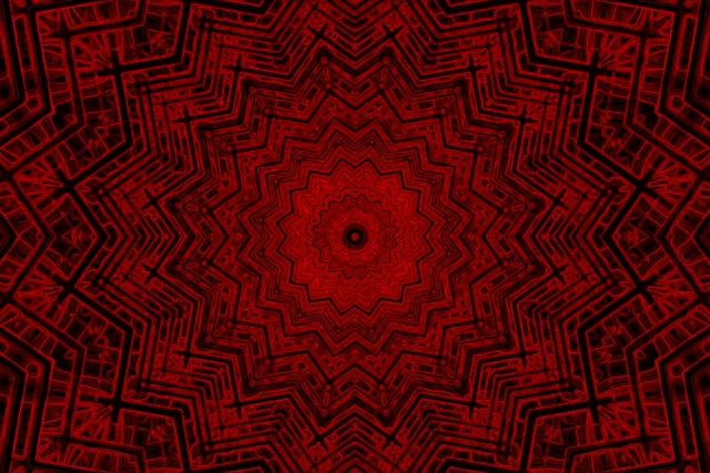 Tunnel Néon Étoile Fractal Rouge VJLoops 3:2 Surface 60fps Écran de Veille