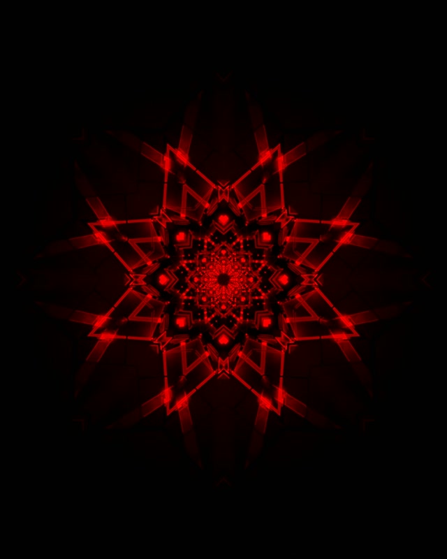 Tunnel Néon Étoile Fractale Rouge VJ Loop 60fps 4:5 Instagram Économiseur d'écran