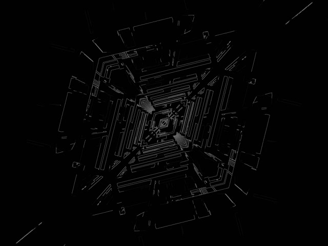 Tunnel Néon Vortex Filaire VJ Loop 4:3 Classique 60fps Économiseur d'Écran