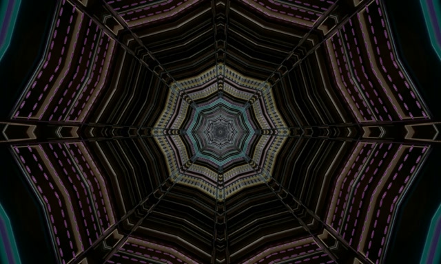 Tunnel Néon Octogone Violet Sombre Économiseur d'écran 5:3 Large 60fps VJLoops