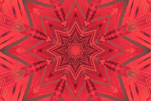 Étoile Rouge Kaléidoscope Tunnel Néon VJ Loop 3:2 Surface 60fps Économiseur d'écran