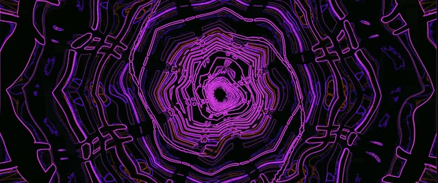 Tunnel Néon Violet Économiseur d'Écran 2.39:1 Cinémascope 60fps VJ Loop