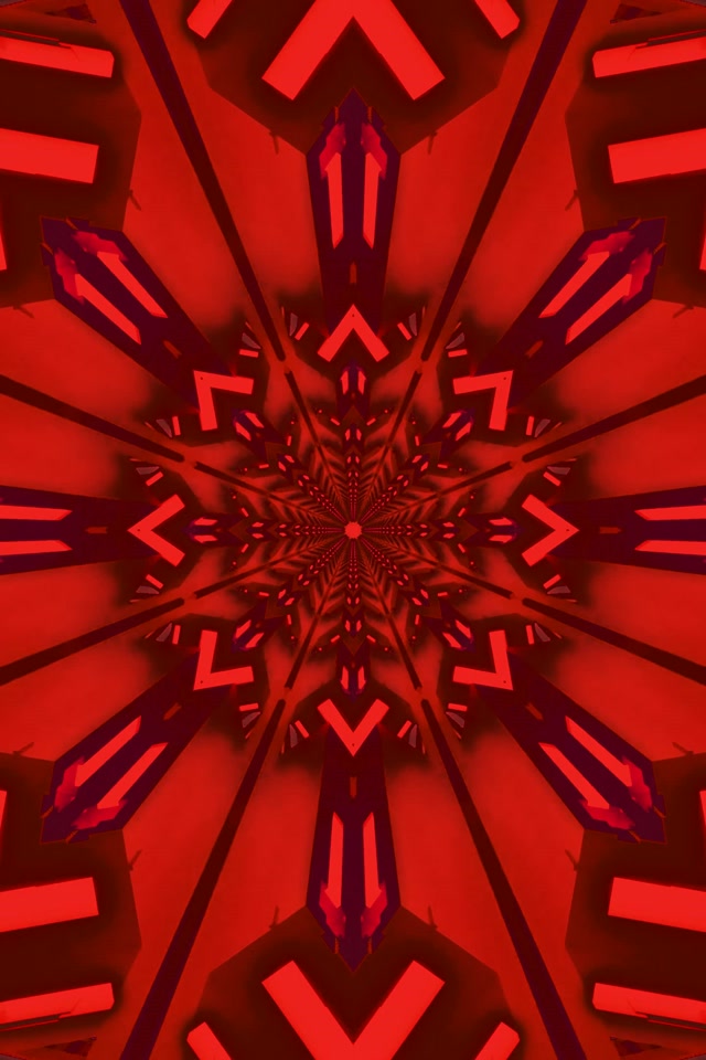 Tunnel Néon Rouge Fractal Kaléidoscope VJ Loop 2:3 Photo Portrait 60fps Économiseur d'Écran