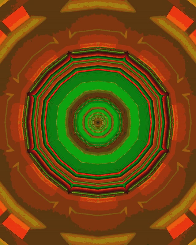 Tunnel Néon Vortex Décagone Tournant Vert 4:5 Instagram 60fps Économiseur d'Écran Vj Loop