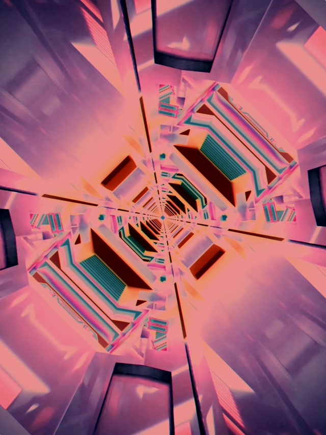 Tunnel Néon Vortex Spirale Rose VJ Loop 60fps 3:4 iPad Portrait Économiseur d'écran