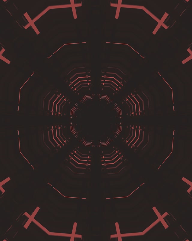 Tunnel Néon Rouge Grille Octogone VJ Loop 4:5 Instagram 60fps Économiseur d'écran