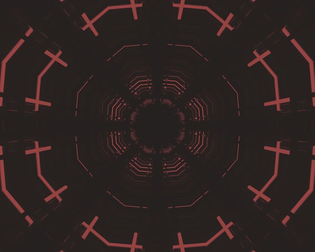 Tunnel Néon Rouge Croix Vortex VJ Loop 5:4 Industrial 60fps Économiseur d'écran