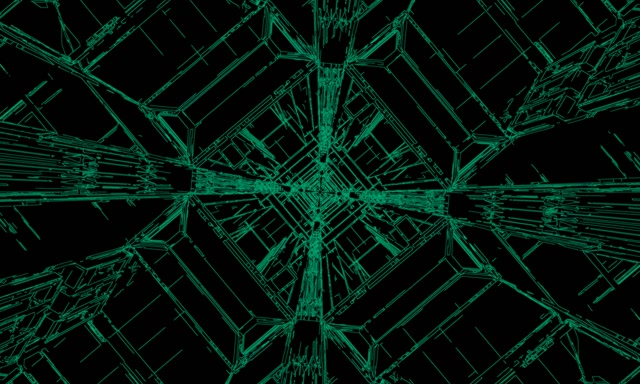 VJLoops Tunnel Néon Vortex Grille Verte 5:3 Large 60fps Économiseur d'Écran