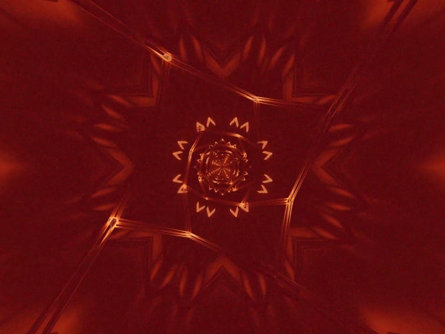 Tunnel Néon Mandala Étoile Cuivrée VJ Loop 4:3 Classique 60fps Économiseur d'écran