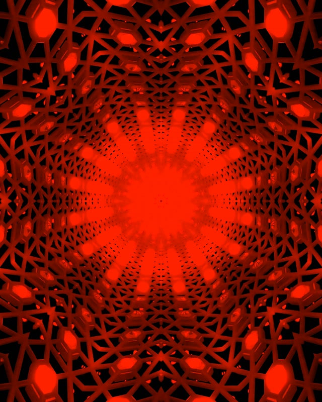 Mandala Rouge Noir Tunnel Néon VJ Loop 4:5 Instagram 60fps Économiseur d'écran
