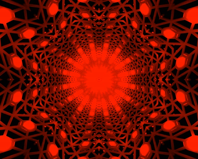 Tunnel Néon Rouge Noir Mandala Vortex VJ Loop 5:4 Industrial 60fps Économiseur d'écran