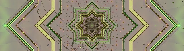 Tunnel Néon Étoile Verte Économiseur d'Écran 32:9 Super Ultra-Large 60fps VJ Loop