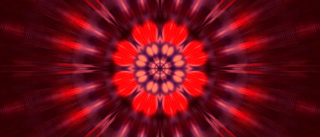 Neon Tunnel Red Kaleidoscope Burst VJ Loop 21:9 Ultrawide 60fps Screensaver