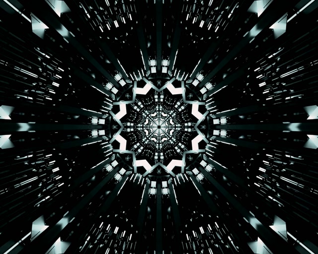 Tunnel Néon 5:4 Industriel Étoile Kaléidoscope 60fps Économiseur d'Écran VJ Loop