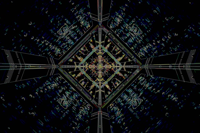 Tunnel Néon Économiseur d'écran 3:2 Surface 60fps VJLoops Grille Kaléidoscope Sombre