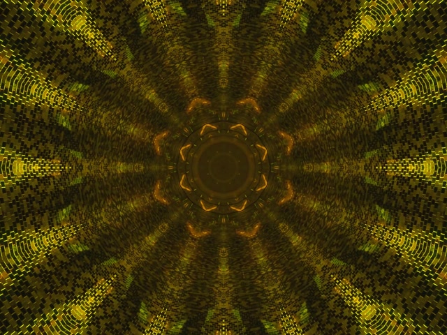 Tunnel Néon Mosaïque Dorée 4:3 Classique 60fps Écran de Veille VJLoops