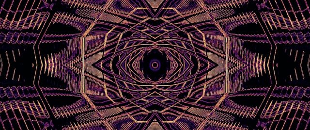 Tunnel Néon Kaléidoscope Or Violet Vj Loop 2.39:1 Cinemascope 60fps Économiseur d'écran