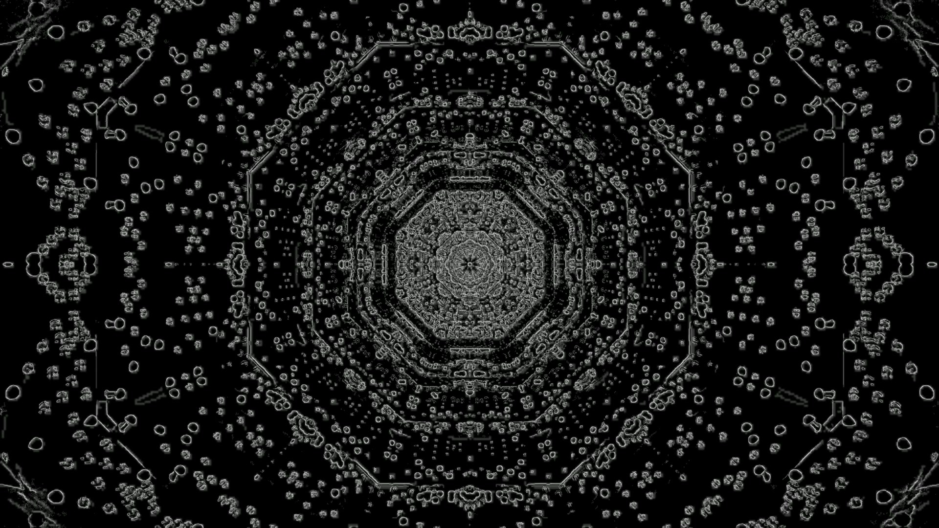 économiseur écran windows 11 - tunnel néon motifs mandala géométriques 4k uhd 60fps vj loops