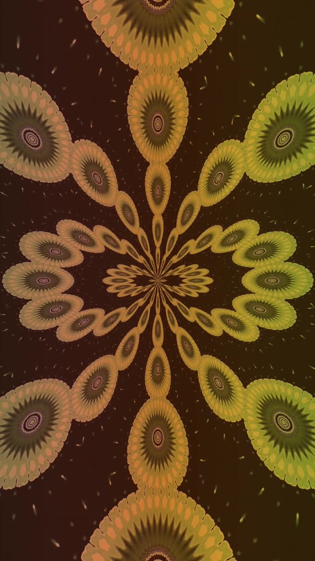 Fractal Sunflower Neon Tunnel 9:16 Reels 60fps VJ Loop Screensaver