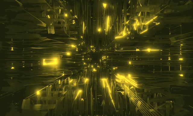 Tunnel Néon Explosion Ville Dorée 5:3 Wide 60fps Économiseur d'écran VJLoops